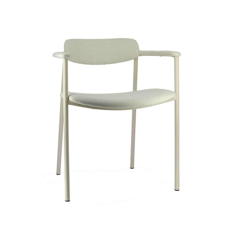 Fauteuil en tissu avec accoudoirs et pieds en métal - Cassis