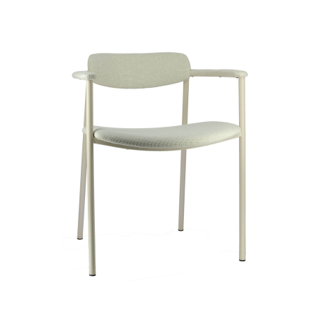 Fauteuil en tissu avec accoudoirs et pieds en métal - Cassis