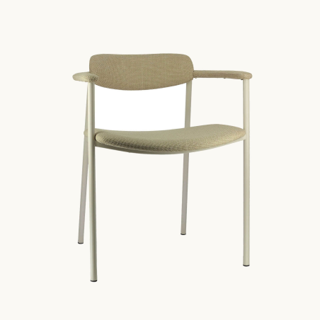 Fauteuil en tissu avec accoudoirs et pieds en métal - Cassis