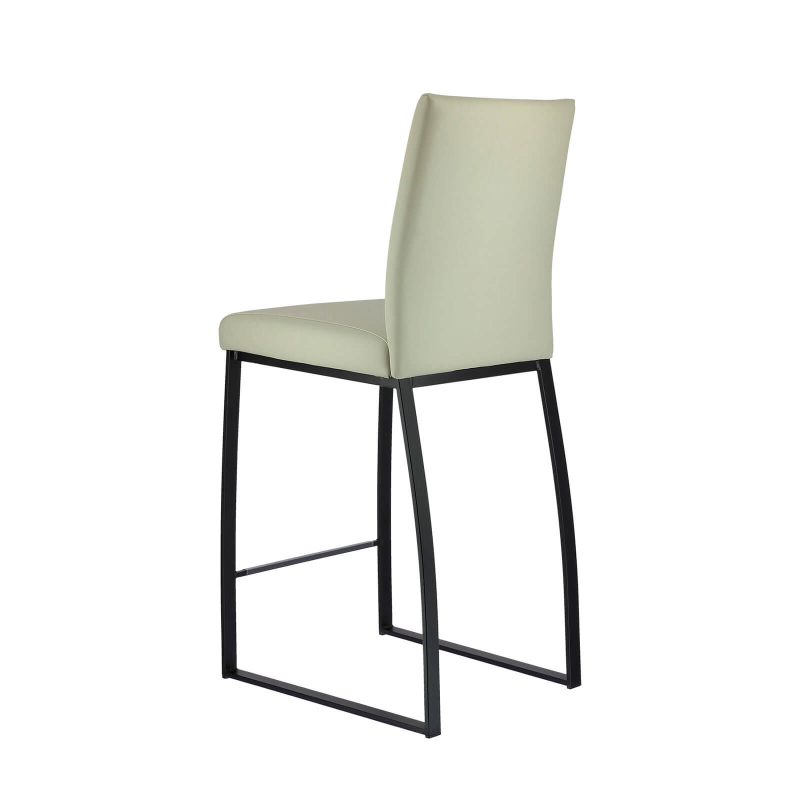 Tabouret snack design avec assise grise en simili cuir - Elite