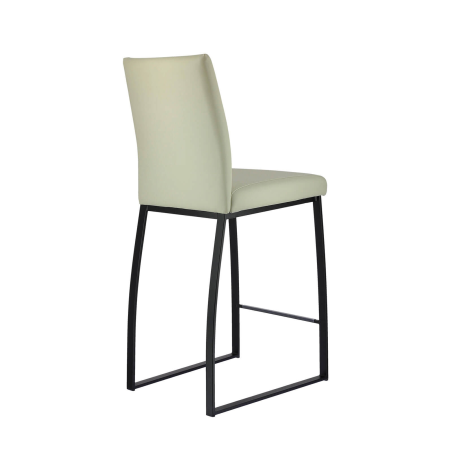 Tabouret snack contemporain en métal noir et simili gris - Elite