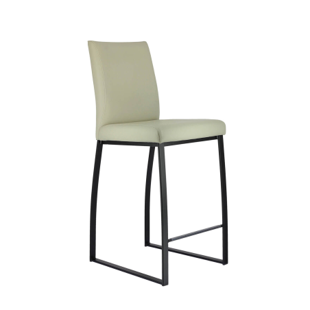 Tabouret en métal avec assise en simili grise - Elite