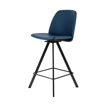 Tabouret snack pivotant moderne avec assise bleue - BarFigaro