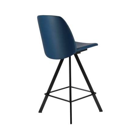 Tabouret pivotant bleu avec structure élégante, fabrication belge - BarFigaro