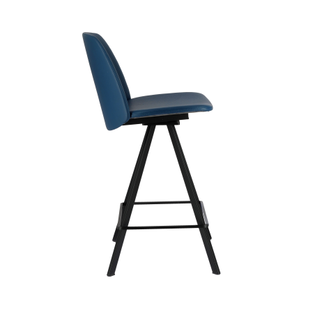Tabouret snack moderne avec assise bleue confortable et pivotante - BarFigaro