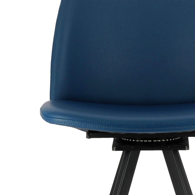 Tabouret fabriqué en Belgique avec siège pivotant et revêtement bleu - BarFigaro