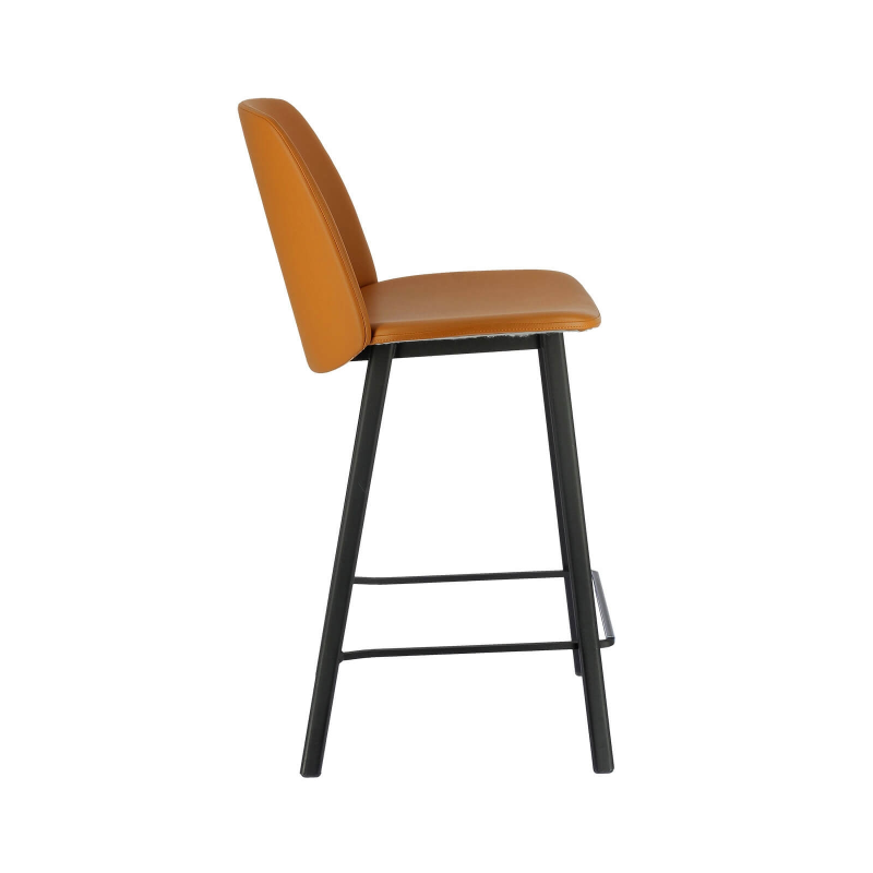 Tabouret tendance rembourré orange- Olivia