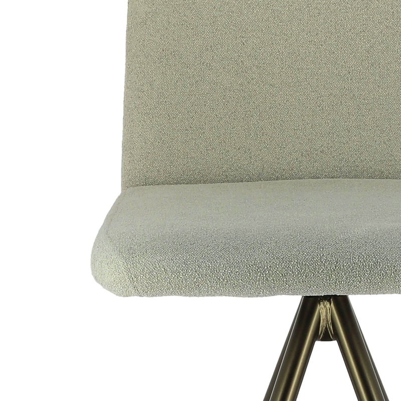 Tabouret en tissu blanc avec pied pivotant en métal - BarPinot