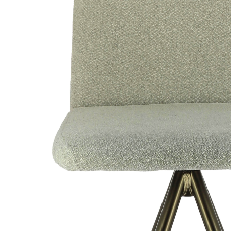 Tabouret en tissu blanc avec pied pivotant en métal - BarPinot