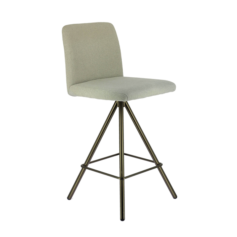 Tabouret snack pivotant en tissu et pieds en métal - BarPinot