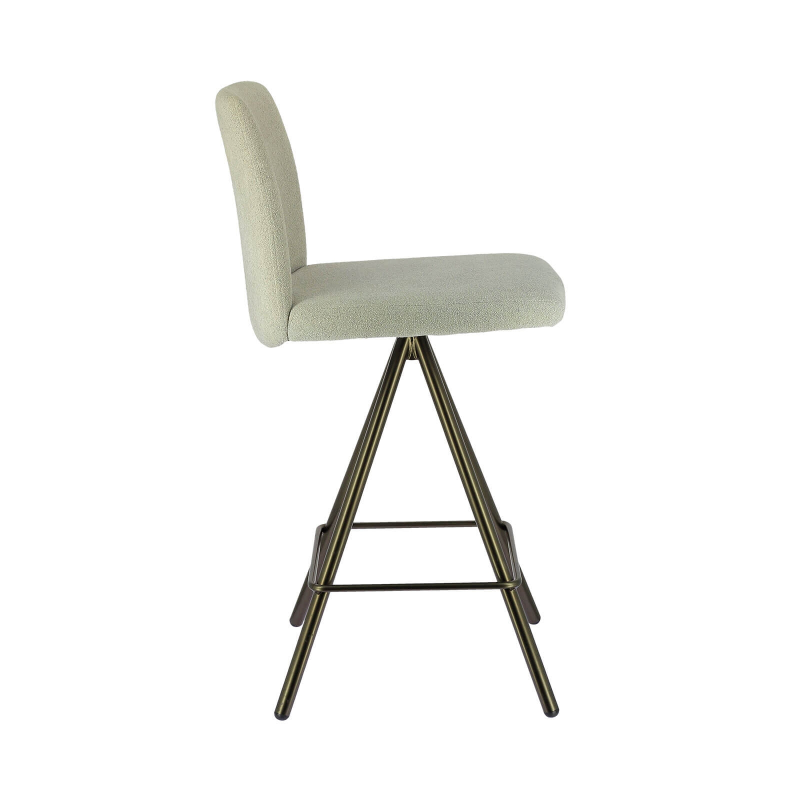 Tabouret snack pivotant en tissu et pieds obliques - BarPinot