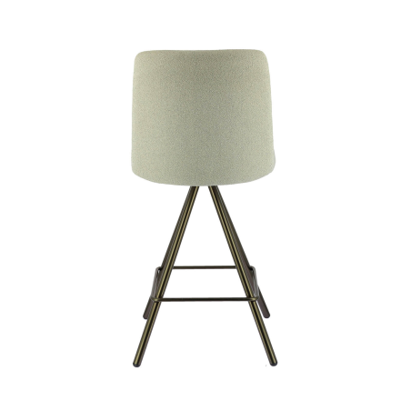 Tabouret snack pivotant en tissu blanc avec pieds en métal - BarPinot