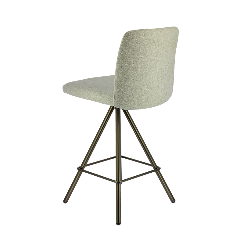 Tabouret haut pivotant avec revêtement en tissu blanc - BarPinot