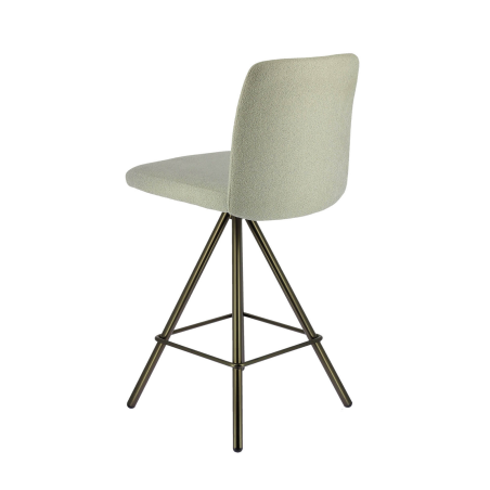 Tabouret haut pivotant avec revêtement en tissu blanc - BarPinot