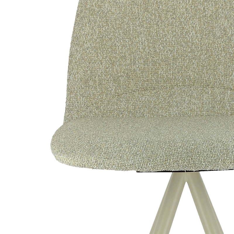 Tabouret snack moderne en tissu beige et pieds métal - Osaka