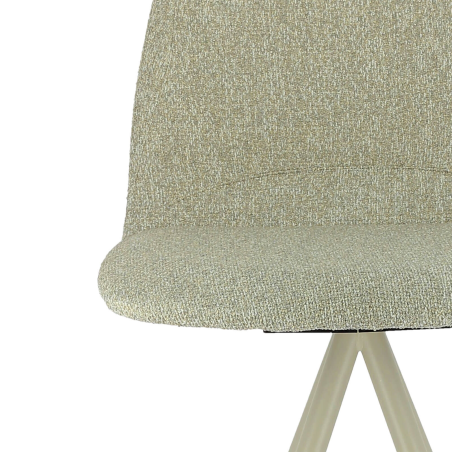 Tabouret snack moderne en tissu beige et pieds métal - Osaka