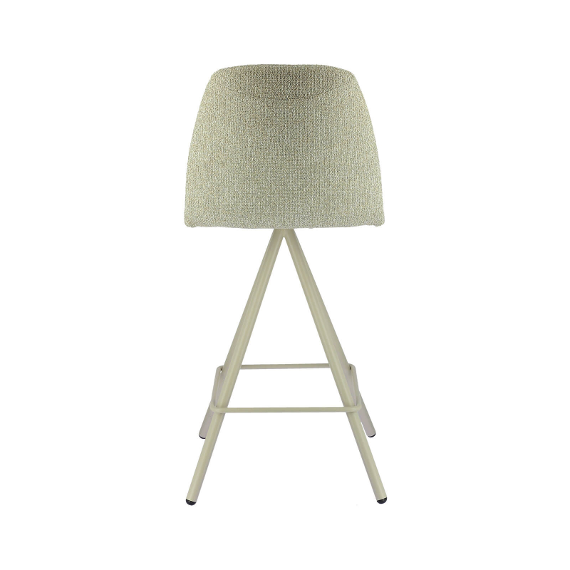 Tabouret snack en tissu beige et pieds métal - Osaka