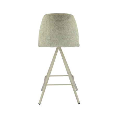 Tabouret snack en tissu beige et pieds métal - Osaka