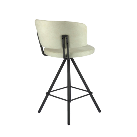 Tabouret snack en tissu et pieds métal noir - Prélude