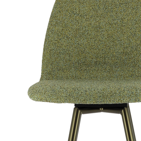 Tabouret de bar moderne en tissu vert et pieds en métal - Osaka