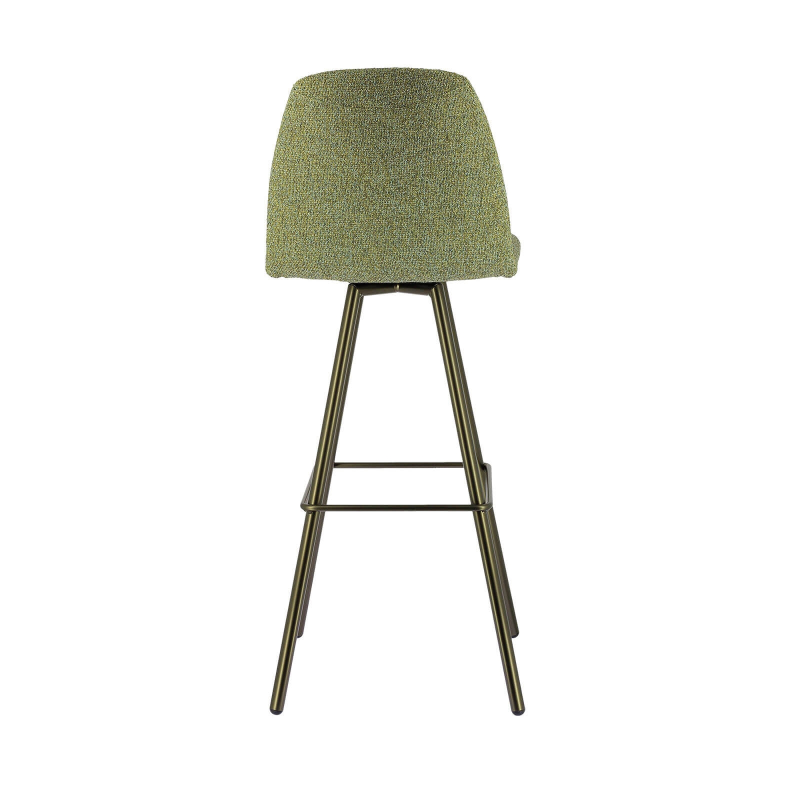 Tabouret haut en tissu vert et pieds en métal - Osaka