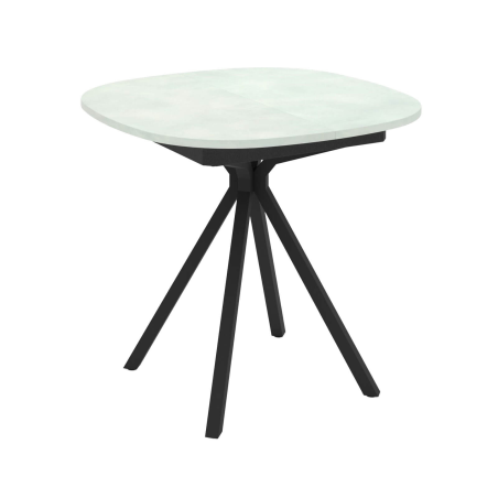 Table tendance snack carrée avec bords arrondis en stratifié et pieds en métal - Onyx