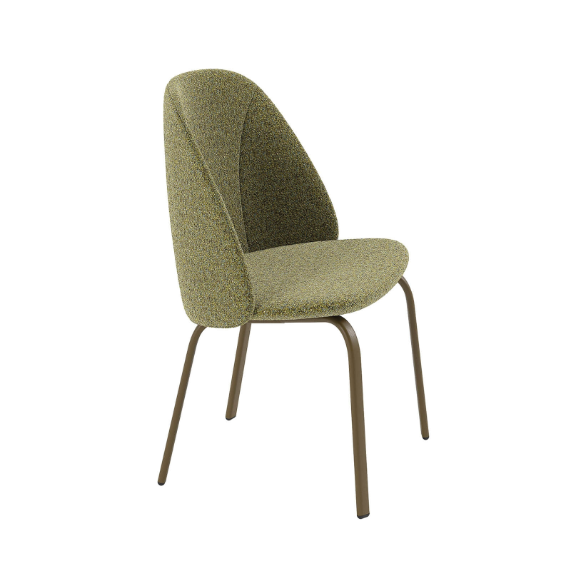 Chaise basse cosy en tissu avec pieds en métal - Sofia