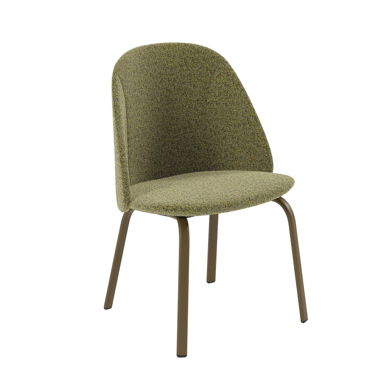 Chaise basse cosy en tissu et en métal - Sofia