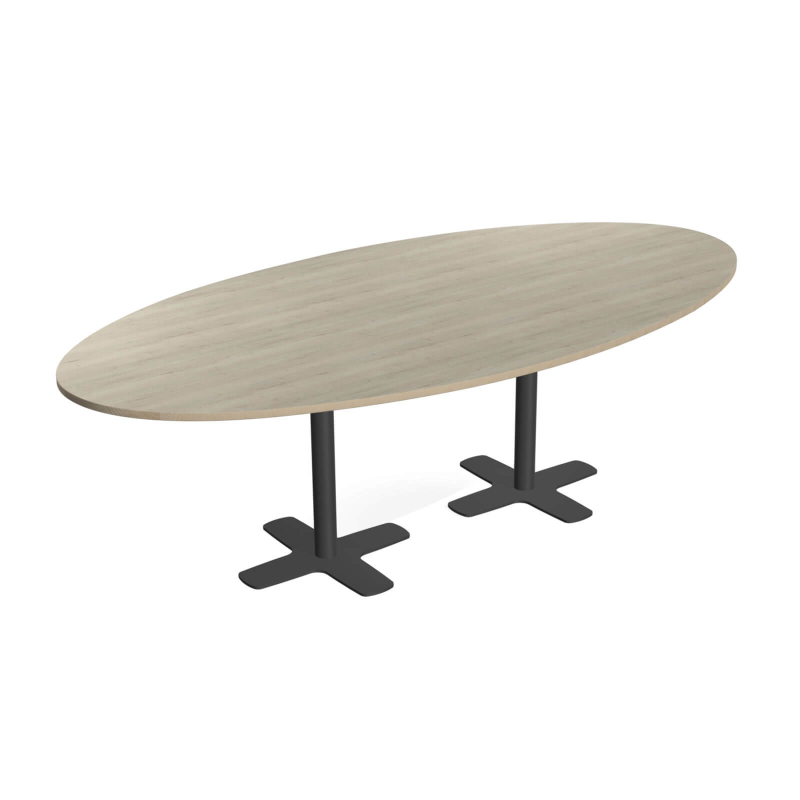 Table ovale en stratifié avec deux pieds - Spinner 2