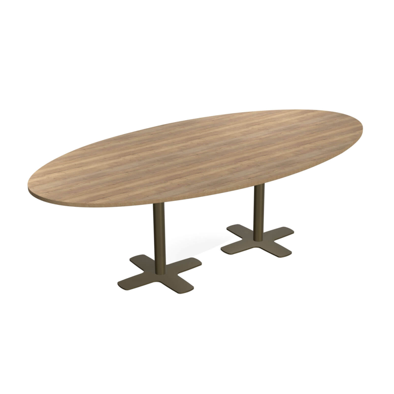Table ovale en stratifié avec deux pieds - Spinner 2