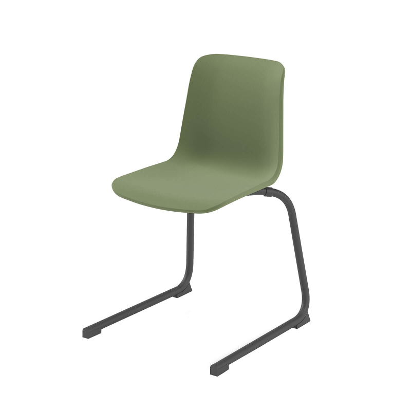 Chaise pied traineau inversé empilable en métal coque polypropylène - Proza