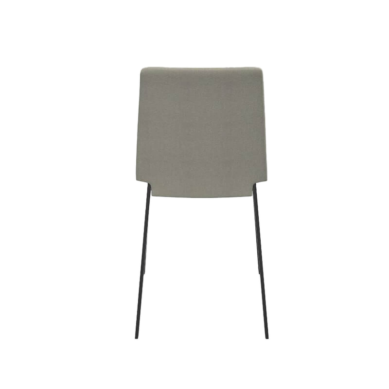 Chaise moderne tissu beige et pieds métal - Primera