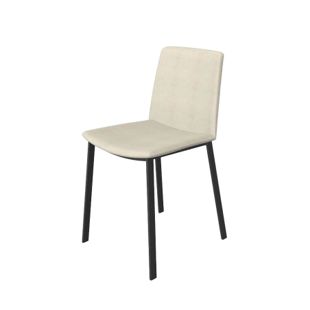 Chaise en tissu beige et pieds métal - Primera