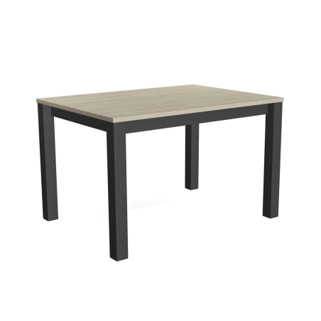 Table rectangulaire en stratifié et pieds métal noirs fabrication belge - Verona