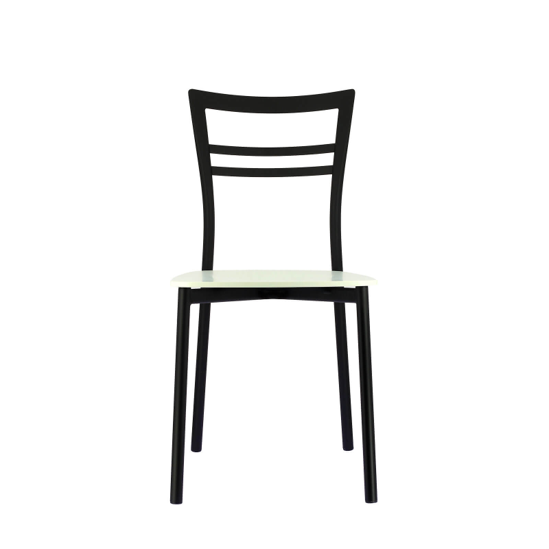 Chaise assise multiplis bois blanc  et pieds en métal noir - Go Connubia®