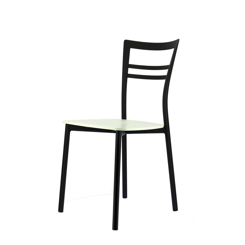 Chaise assise multiplis bois blanc et structure en métal noir - Go Connubia®