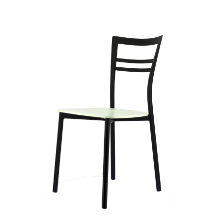 Chaise assise multiplis bois blanc et structure en métal noir - Go Connubia®