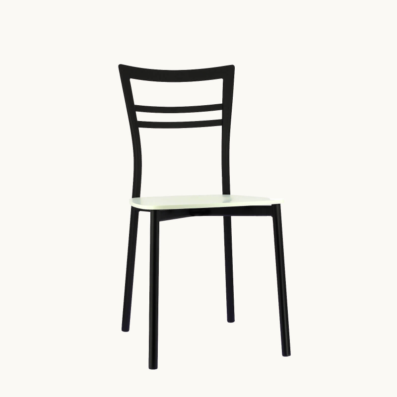 Chaise contemporaine en métal et assise multiplis bois - Go Connubia®