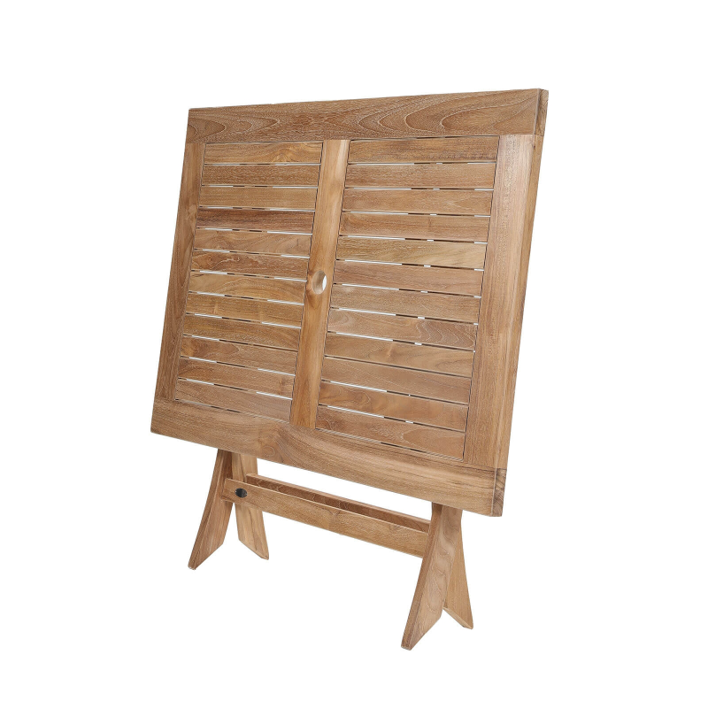Table de jardin rectangulaire pliable en teck massif - Tanama