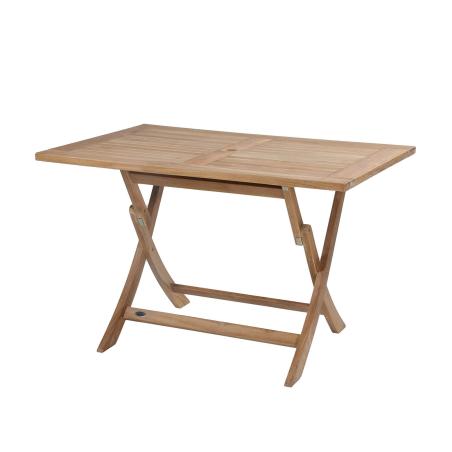 Table de jardin rectangulaire pliante en teck massif - Tanama