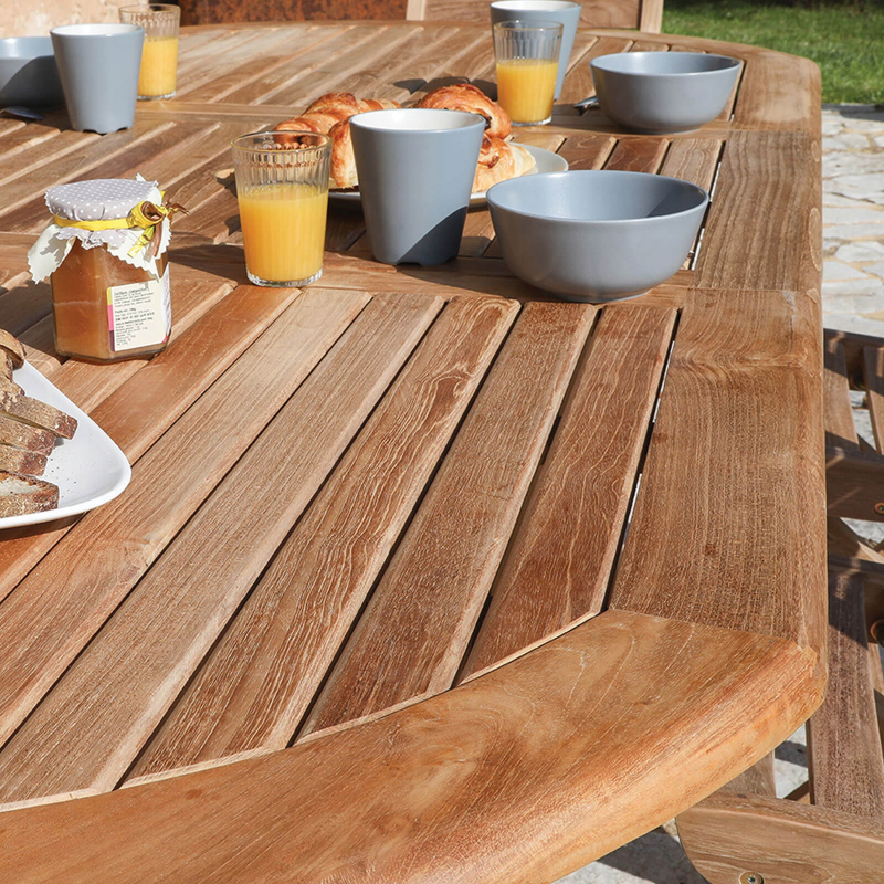 Table ovale en teck avec allonge - Landry