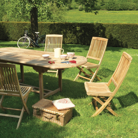 Chaise de jardin pliante en teck massif - Bodini