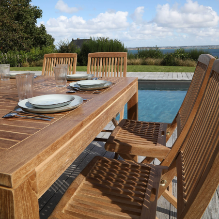 Chaise d'extérieur pliante en teck massif - Bodini