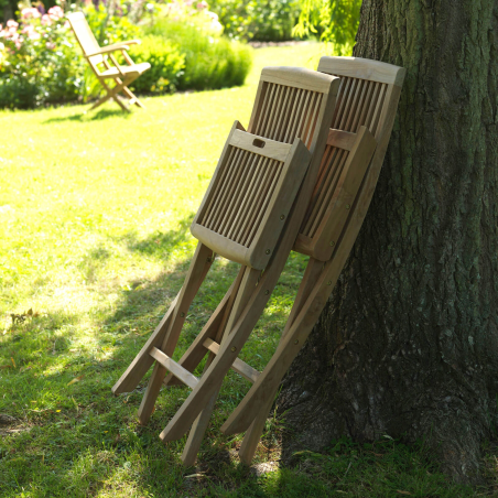 Chaise de jardin pliante en teck massif - Bodini