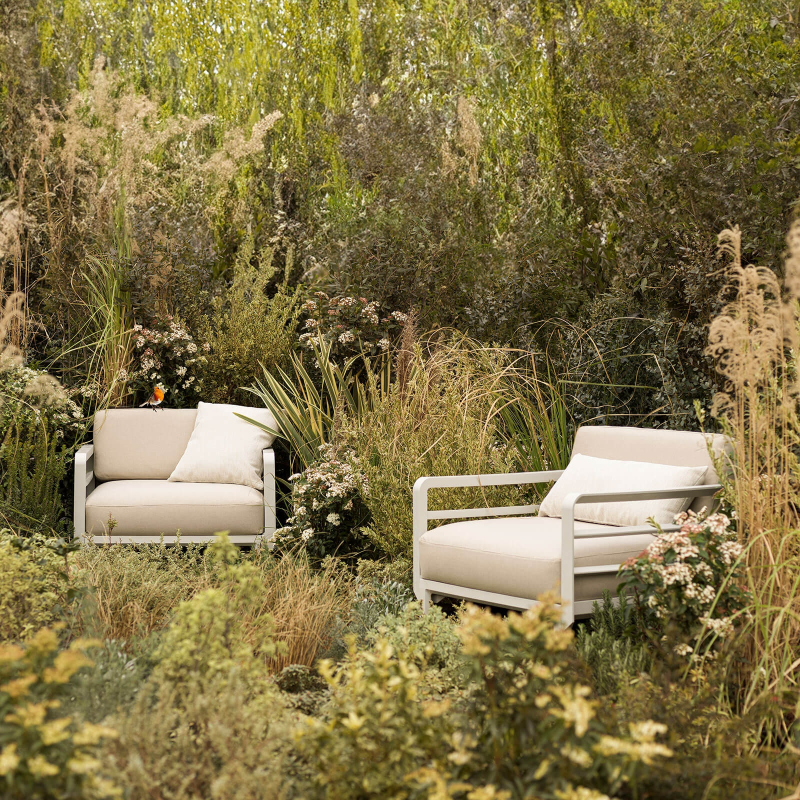 Fauteuil de jardin modulable beige - Maximo