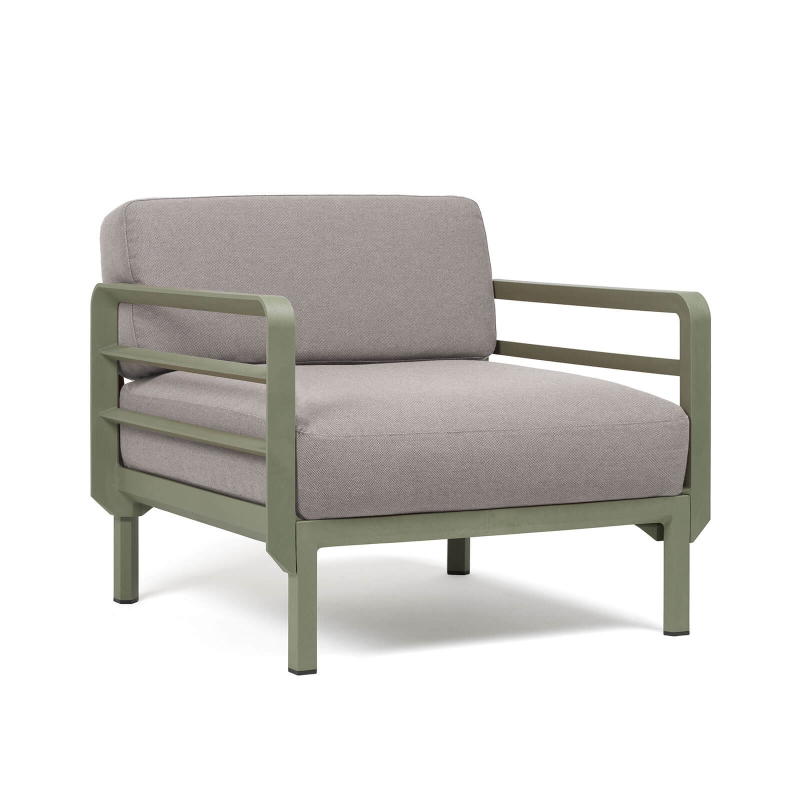 Fauteuil de jardin modulable vert et gris - Maximo