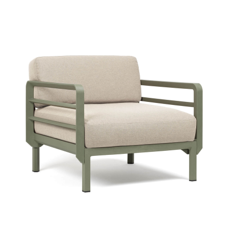 Fauteuil de jardin modulable vert et beige - Maximo