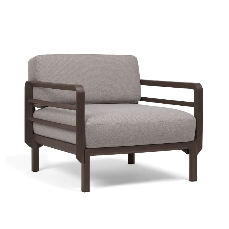Fauteuil de jardin modulable gris et marron - Maximo