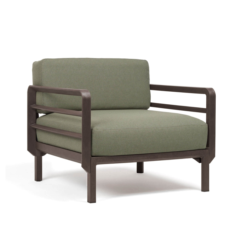 Fauteuil de jardin modulable vert et marron - Maximo