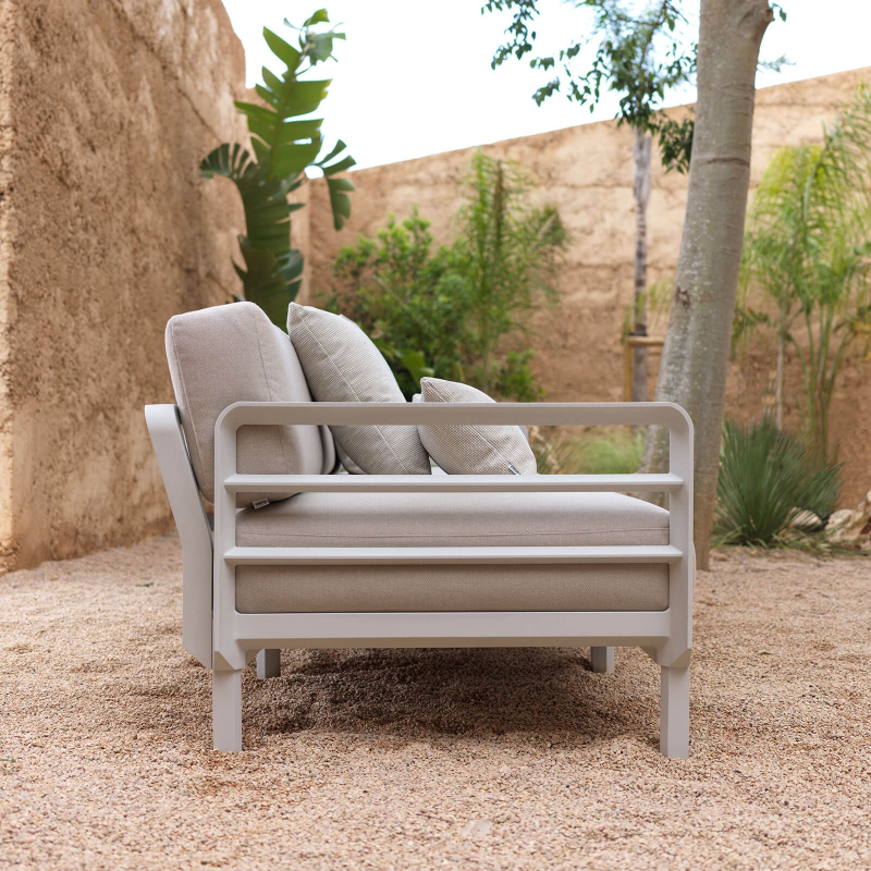 Fauteuil de jardin modulable gris clair - Maximo